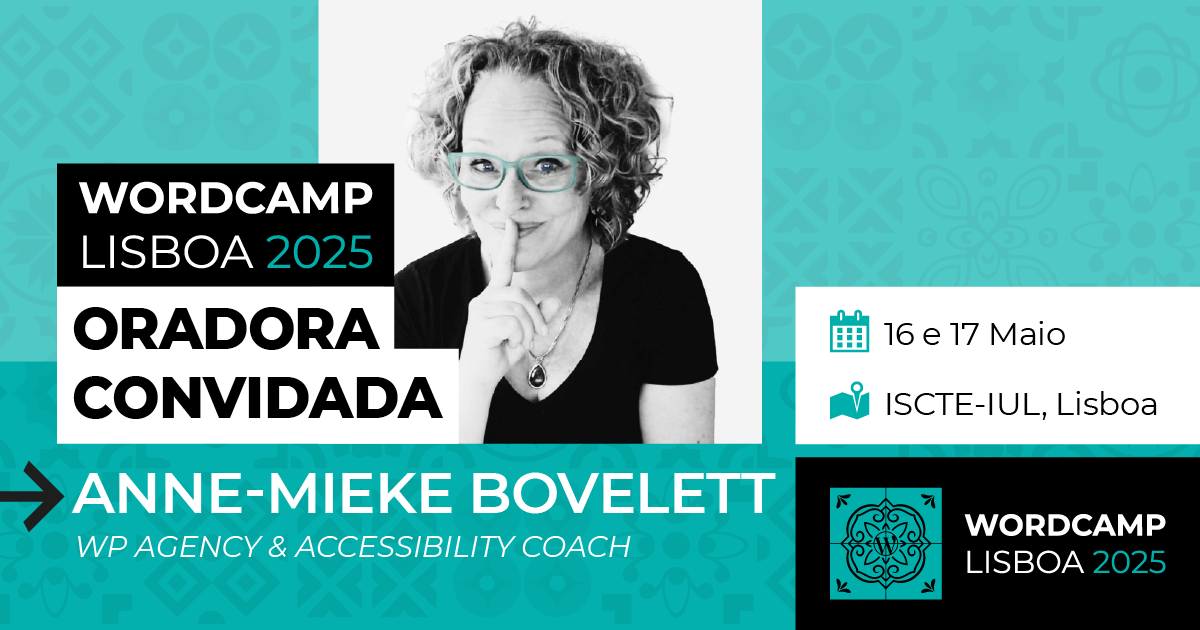 Anne-Mieke Bovelett será oradora no WordCamp Lisboa 2025!