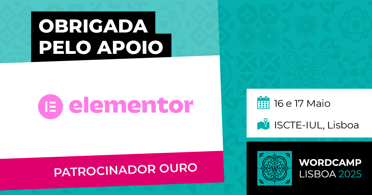 Obrigado ao nosso patrocinador: Elementor